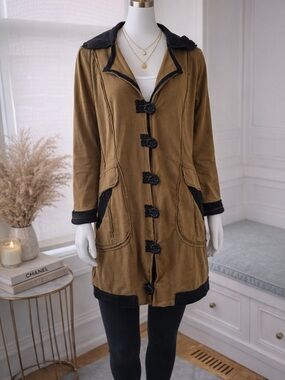 Neon Buddha dark mustard and black tunic jacket, cotton, L